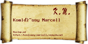 Komlóssy Marcell névjegykártya