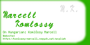 marcell komlossy business card